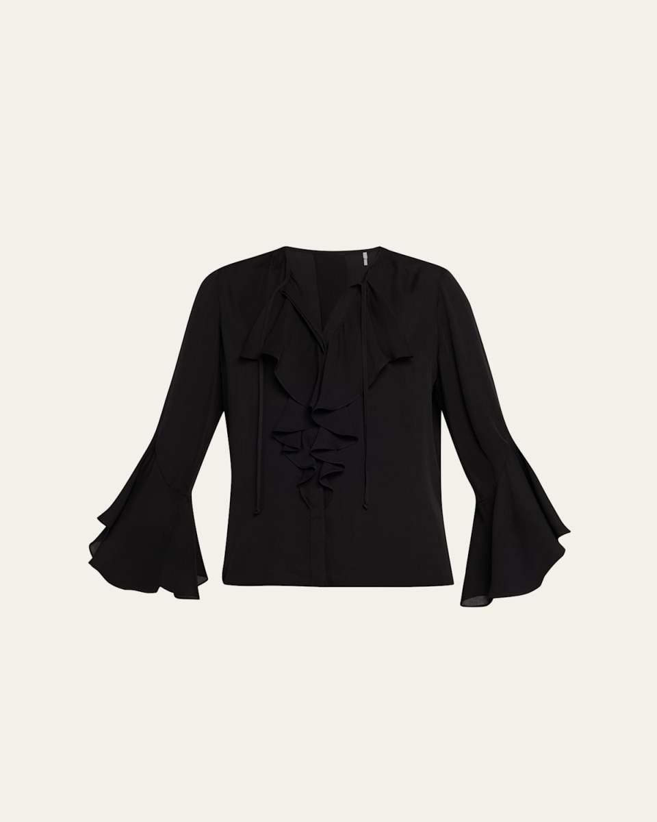 Turner Tie-Neck Ruffle Blouse